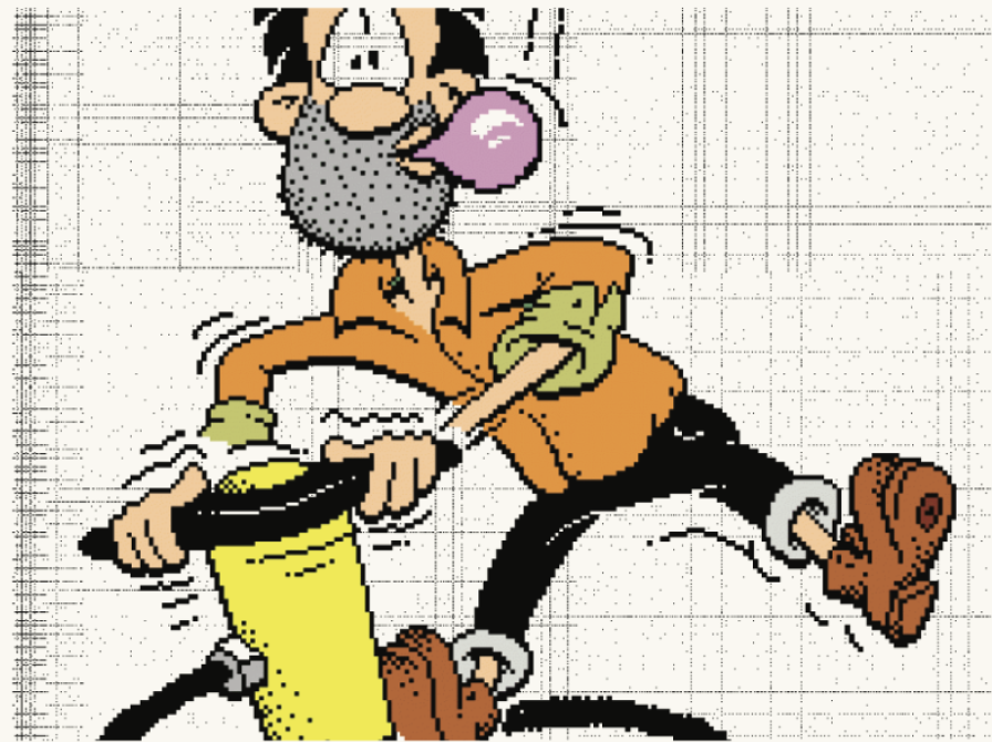 sjovt billede af arbejdende mand